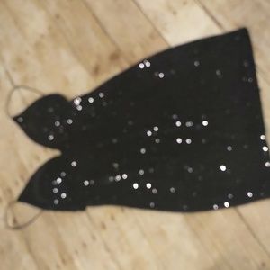 Black sequence cocktail dress